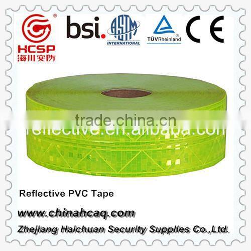 fluorescent yellow micro prismatic PVC reflective tapes for safety clothes