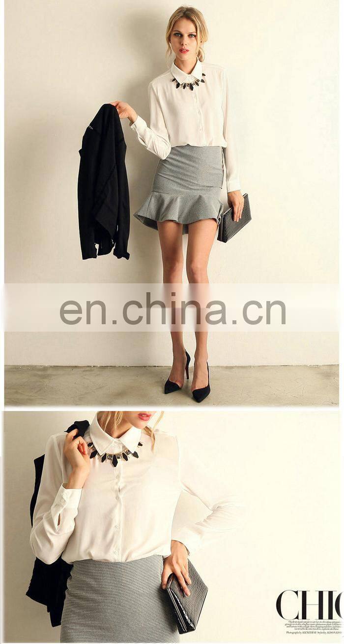 Long sleeve blouse,model simple blouse,women tops blouse