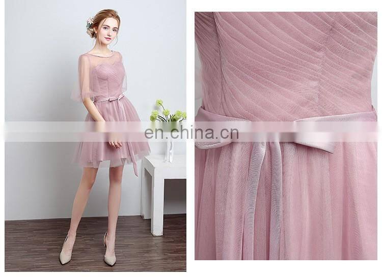 HS1612 Knee Length Short Cheap Wedding Bridesmaid Dress 2016 Custom Made 100% Real Images