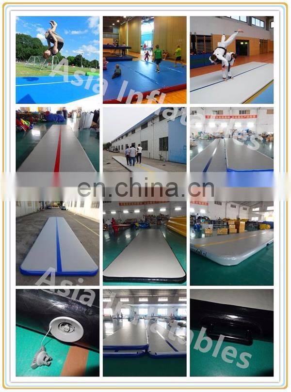 Inflatable rubber running track mat /gym mat with electric blower