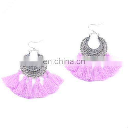 Ladies fashion Alloy Multicolor lovely tassel earrings for all purpose