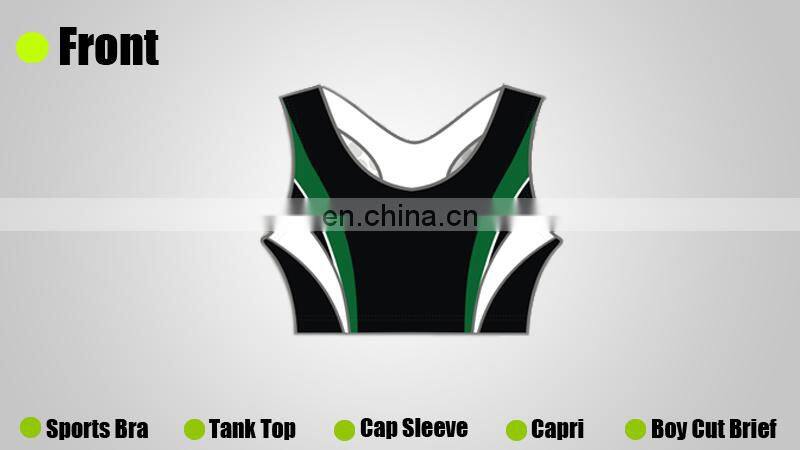 Custom sublimationed racer back cheerleading tops