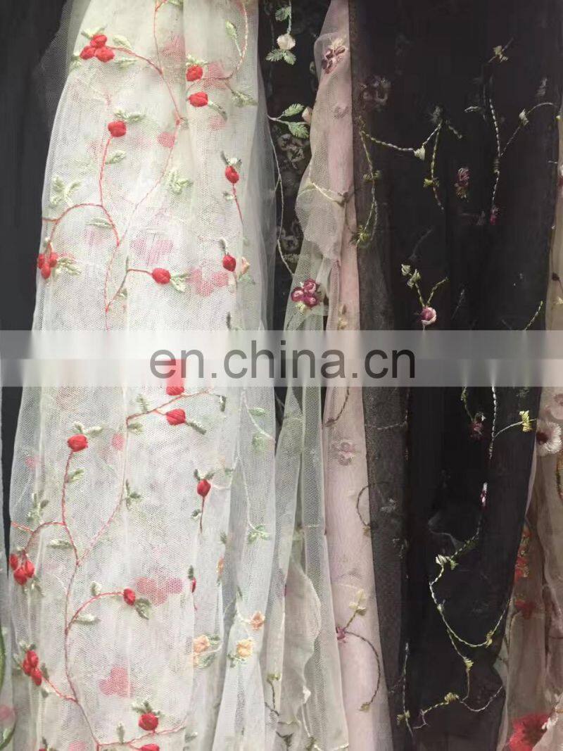 Wholesale high quality colorful beautiful polyester lace fabric for dress