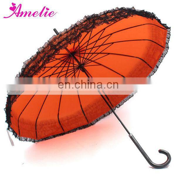 A0433 Pagoda lace edge rain umbrella