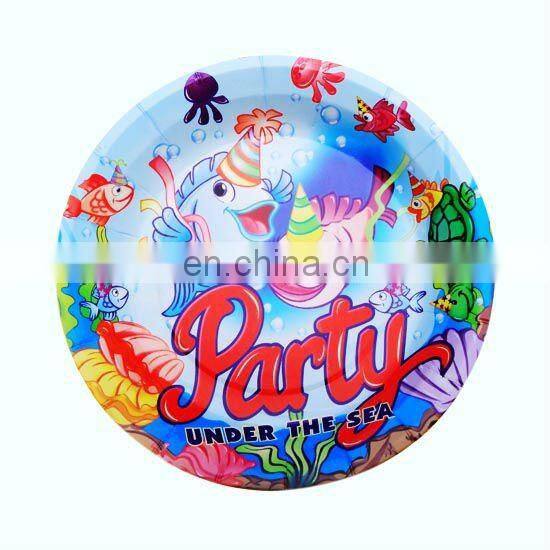 Popular 7" round cheap paper plates for dinner tableware