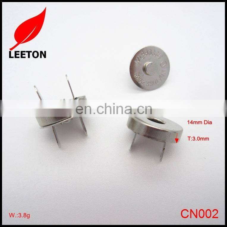 Factory supply 14mm magnetic snap fastener for bag