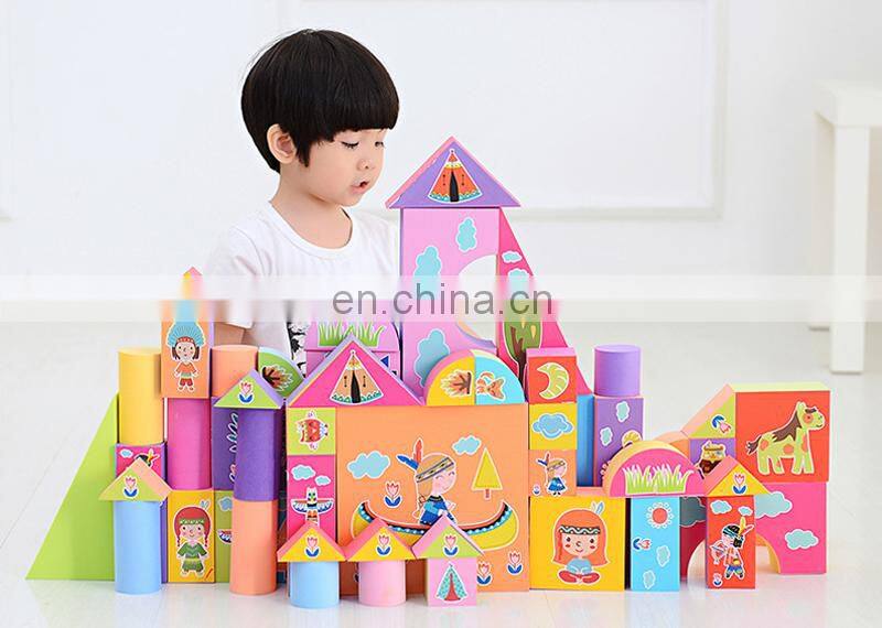 Melors DIY Toy soft eva printed indian large foam blocks