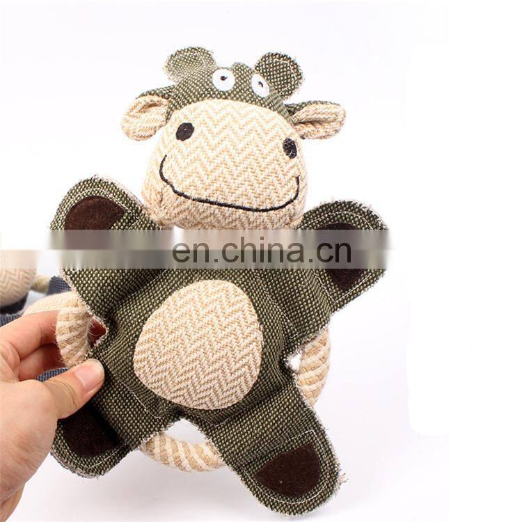 Linen Squeaky Dog Chew Toy Stuff Bite Resistant Pet Toys