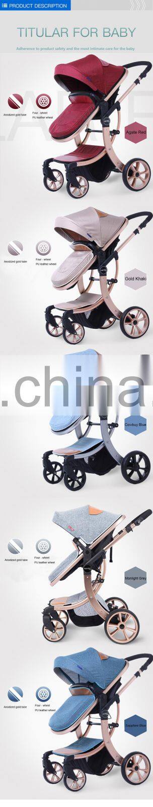 2018 Hubei Luxury Safe Cheap Smart Mima Baby Stroller Child Trolley 2 in 1