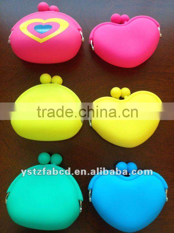 Attractive lady pocket coin purse , fancy mini silicone coin purse