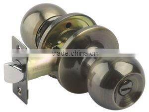 ANSI Grade 3 Tubular Knob Lockset with brass cylinder