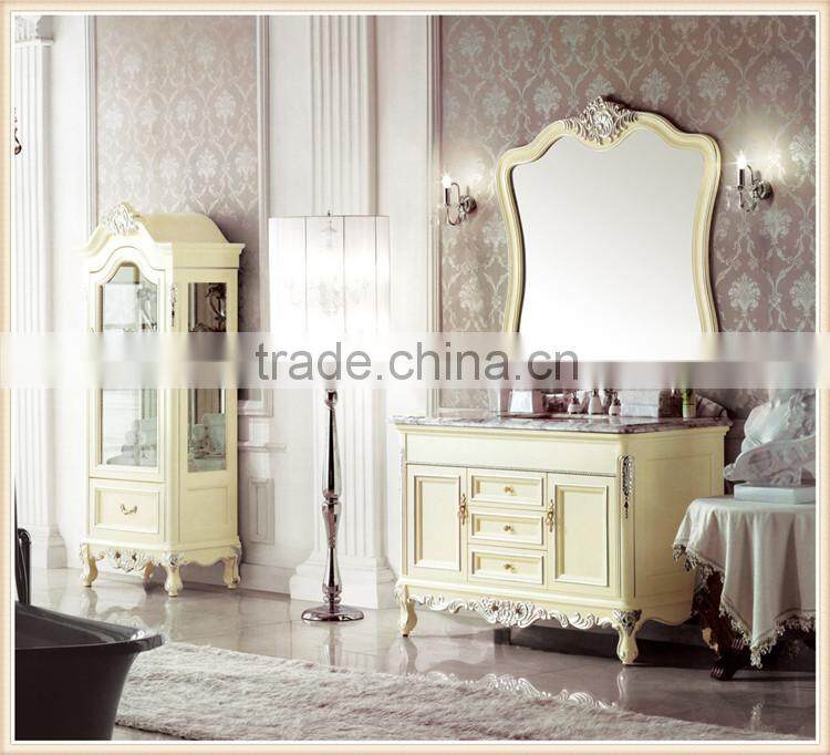 White color wood bathroom cabinet