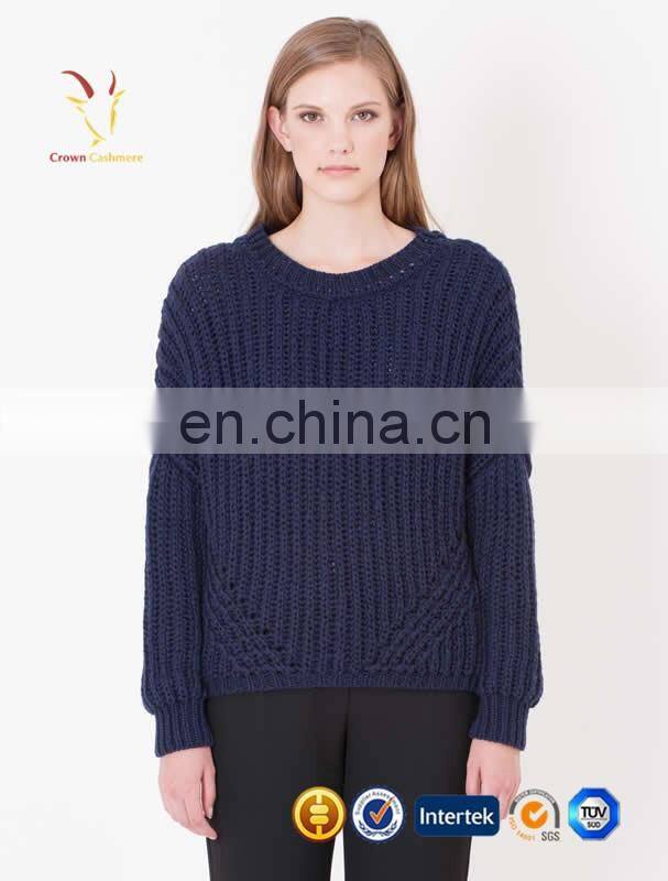 Thick 5GG Knitted Women Pullover Sweater Fashion Knitwear