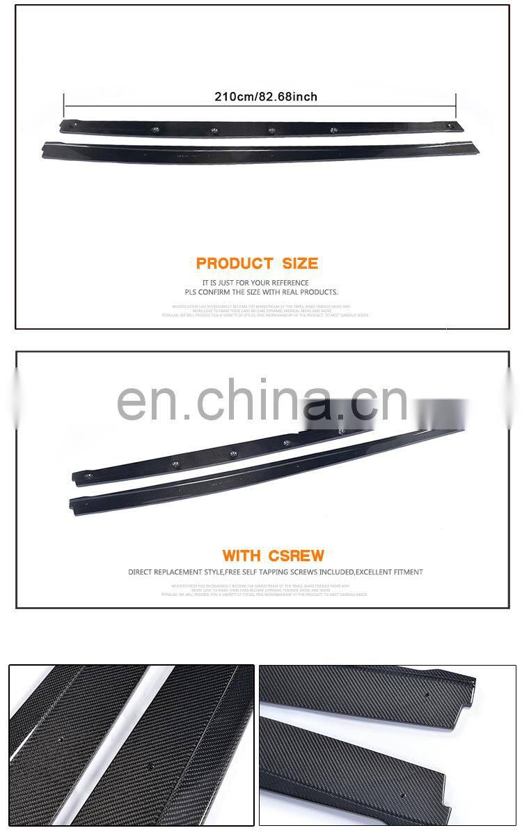 13-17 Q50 Side Skirts Extension Carbon Fiber Bottom Line for Infiniti Q50