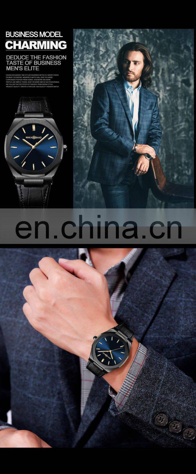 Hannah Martin 5015 Nice simple Quartz Watch Analog Water Resistant Stainless Steel Watches for Sale Men