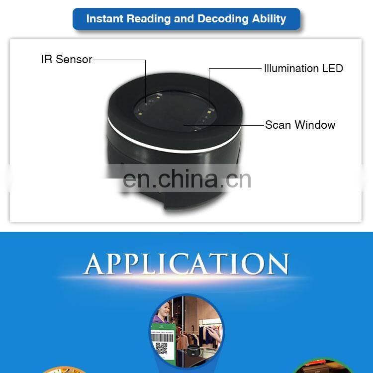 Rakinda Desktop 1D 2D Barcode Reader Scanner for Mobile Payment with USB and White LED Light Source