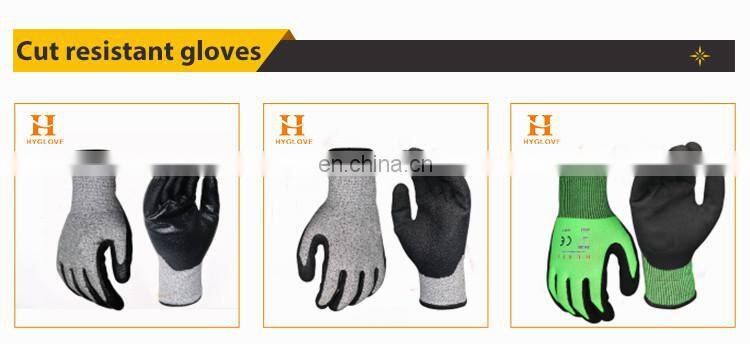 Black Protective PU Coated Safety Work Gloves for Industrial Hand Protection, Cleaning Work, Garden