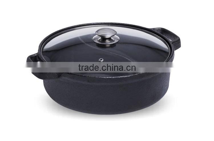 TRIONFO Round cast iron pre-seasoned two-flavor hot pot