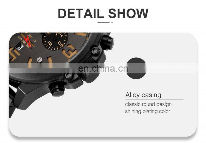 CURREN Mens Watches Top Luxury Brand Waterproof Sport Wrist Watch Chronograph Quartz Military Genuine Leather Relogio Masculino