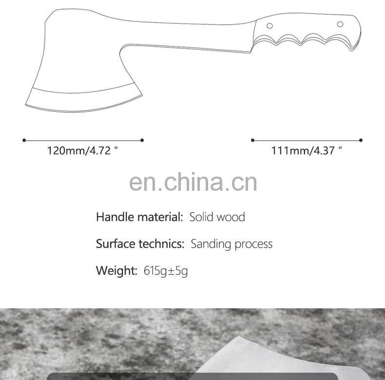 Outdoor high hardness stainless steel axe cluster from survival safety axe solid wood handle climbing axe