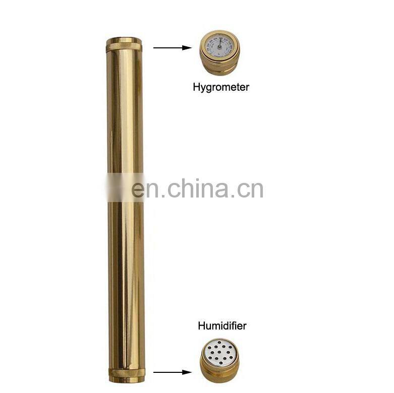 portable gold aluminum single cigar tube