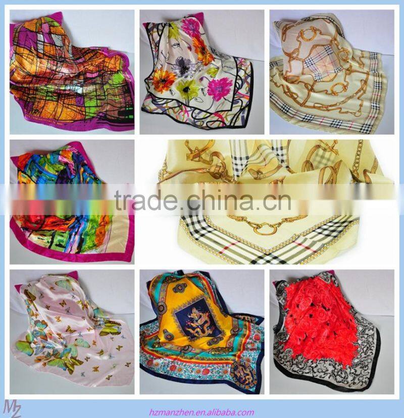 Women Silk Scarves Fashion Head muslim shawl