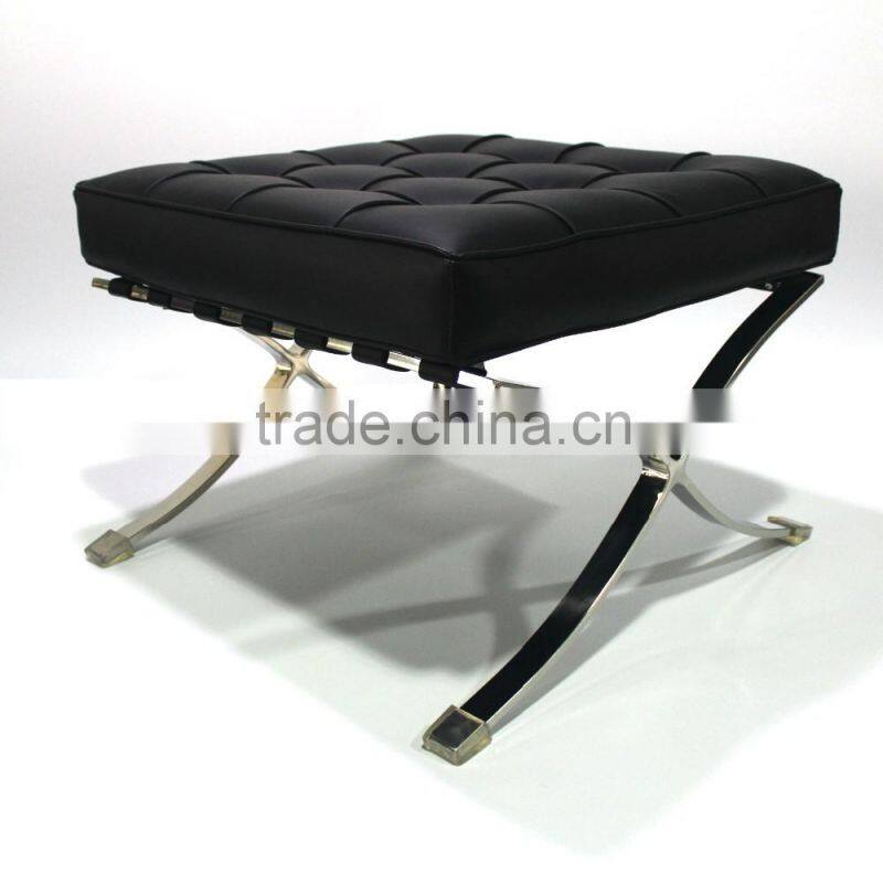 stainless steel X frame barcelona ottoman