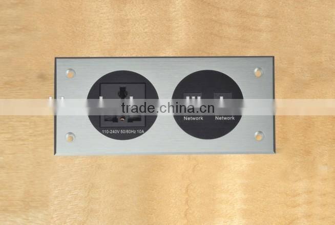 Eu Socket Aluminium Alloy Furniture Power Outlets