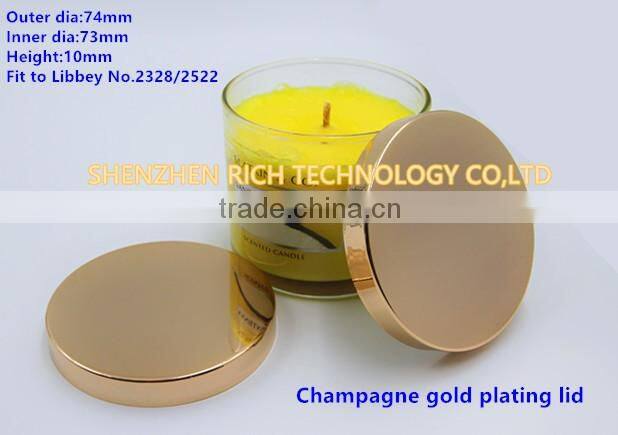 74mm Brush nickle plating candle lid
