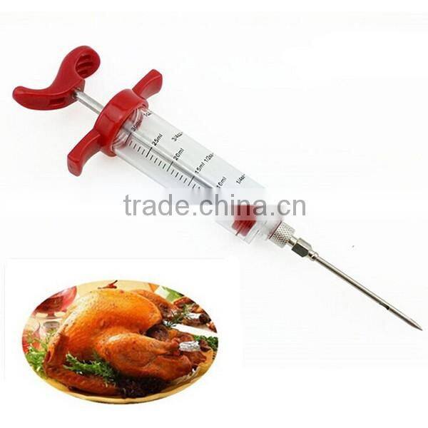 Hot Amazon Meat Marinade Injector Turkey BBQ tool Chicken Flavor Syringe For Kitchen Cooking Tool