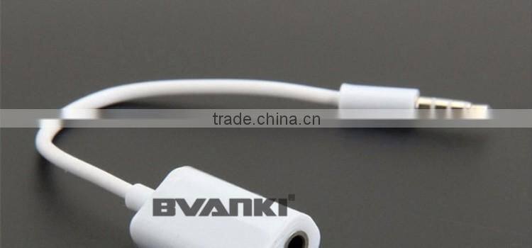 2016 best selling products 3 Ring Male To 2 3.5mm Female TRRS AUX Audio Adapter Cable for mobile phone alibaba express