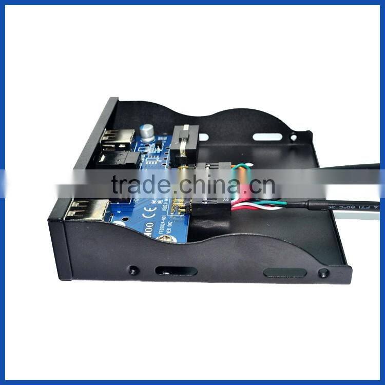 New 3.5" Floppy Bay Internal 9Pin to 2 Port USB 2.0 HUB and HD Audio 3.5-in PC Floppy Front Panel