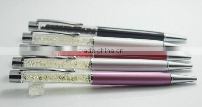 Promotional gift item crystal ballpoint pen with key chain