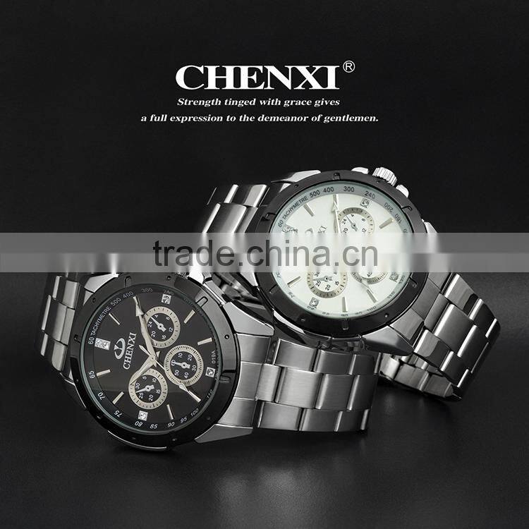 2016 Newest hot China quartz wrist watches fashion stainless steel men's sport watches 019AMB