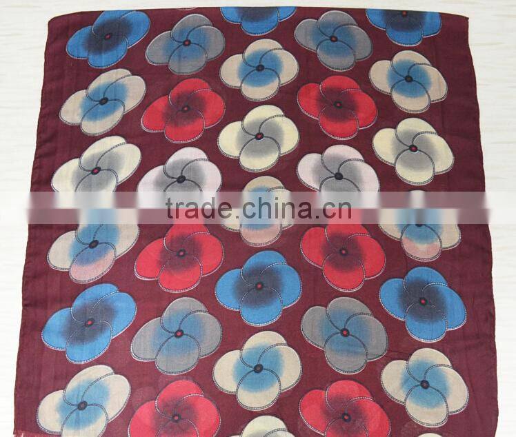 Manufacturer Wholesale Fringed Viscose Flower Printed Fall Fashion Woman Scarf