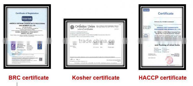 Vietnam broken roasted cashew nut grade LP AFI standard, Kosher, HACCP, BRC Certificates