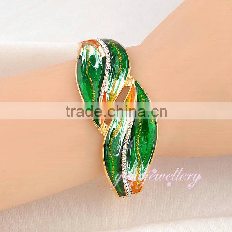 Leaf shap brass gold plated indian fashion fake gold bangle