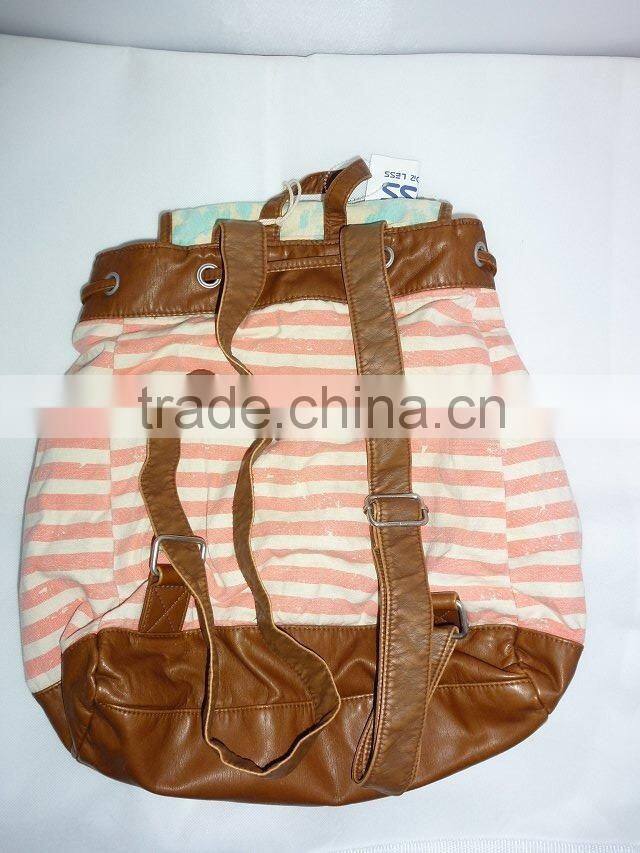 2016 Colorful Casual Large Canvas drawstring Backpack for Girls Ladies