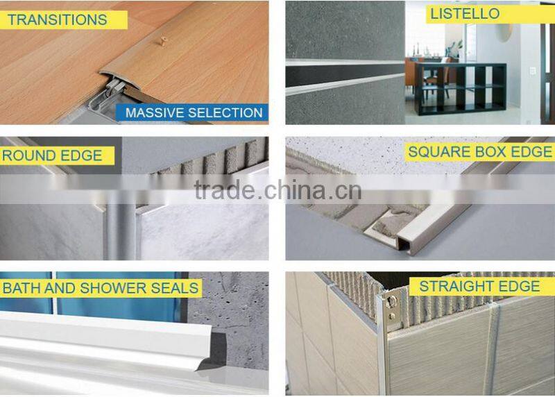 Customers first silver bullnose/square 6063 aluminum ceramic corner tile trim