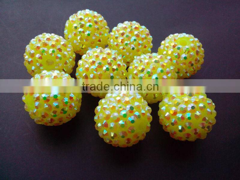 Various size Resin Rhinestone Ball beads Chunky for Jewerly Chunky Kids Necklace Jewelry