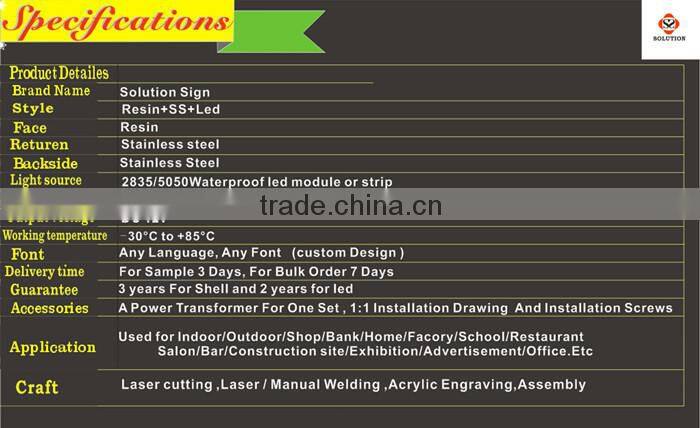 front lit logo letter large size letter wall sign