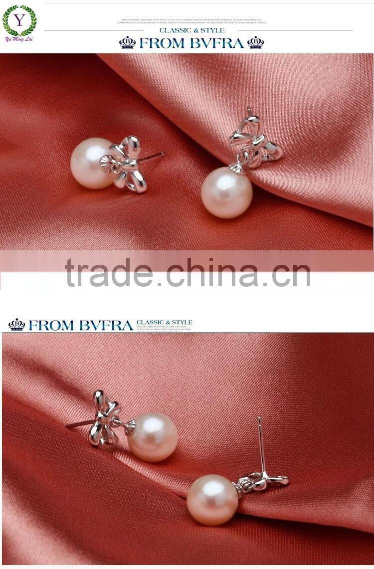 graceful pearl silver necklace earrings set, princess necklace and earring sets