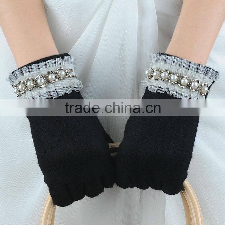 Military wool gloves thermal gloves black winter gloves