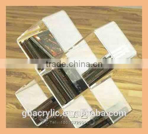 transparent color customized acrylic CD display rack for home furniture