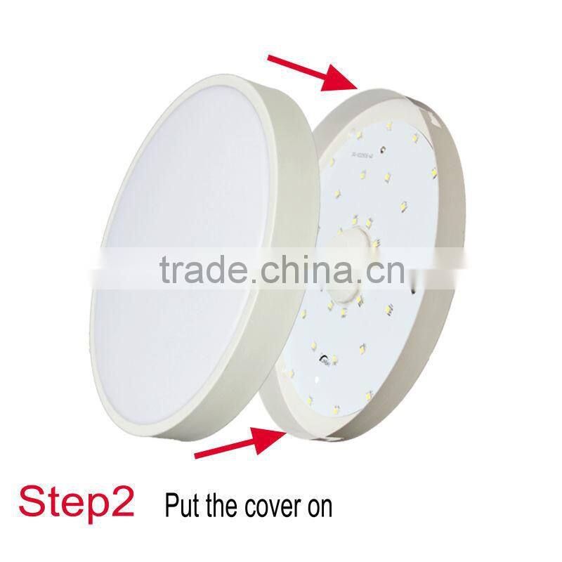 car parking lot 3 years warranty cheap price 24W Round surface mounted plastic cover led ceiling light