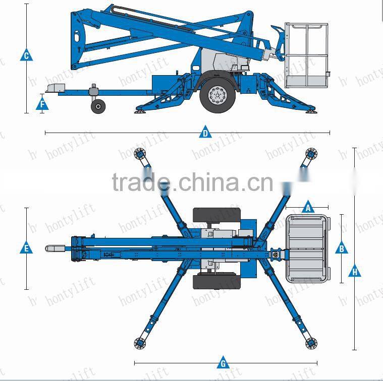 12mChinese High Quality Factory outlets trailer mounted boom
