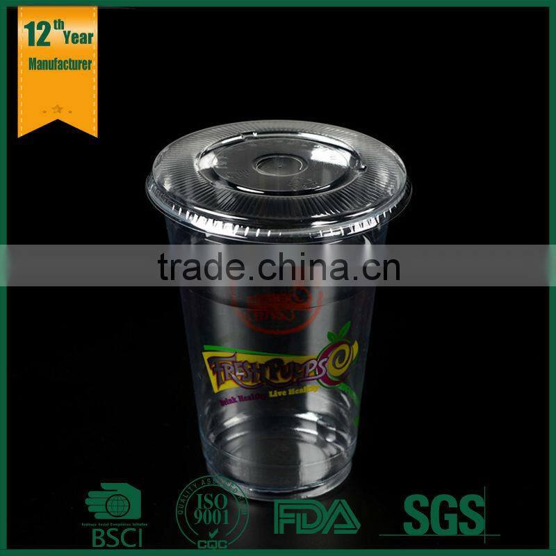 cold water portable lid plastic cup,12oz cold beverage plastic cup,cold beverage juice cup with lid