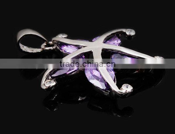 Gorgeous 'Seastar' Amethyst CZ Stone and 925 Silver Lucky Charms