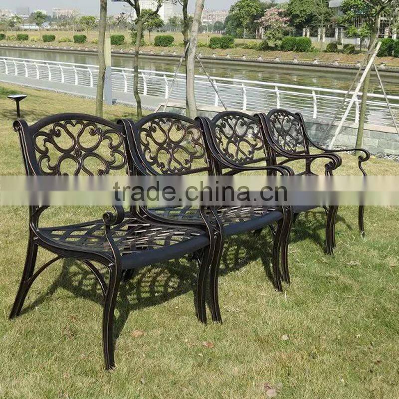 White Black Bronze Outdoor Aluminum Garden Chair