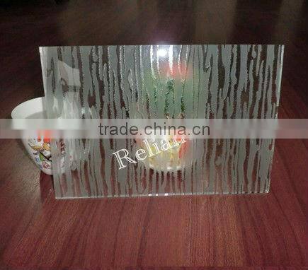 4-12mm float Glass Acid Etching -acid etched glass with CE, ISO, CCC, BS6202